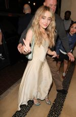 SABRINA CARPENTER Arrives at Her Hotel in London 07/05/2022