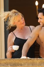 SANDRA LEE and Ben Youcef Relax on Their Balcony in Cernobbio 07/08/2022