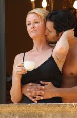 SANDRA LEE and Ben Youcef Relax on Their Balcony in Cernobbio 07/08/2022