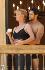 SANDRA LEE and Ben Youcef Relax on Their Balcony in Cernobbio 07/08/2022