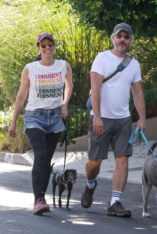 SARAH SILVERMAN and Rory Albanese Out with Their Dogs in Los Feliz 07/23/2022