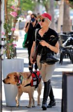 SELMA BLAIR Out with Her Service Dog in Los Angeles 07/19/2022