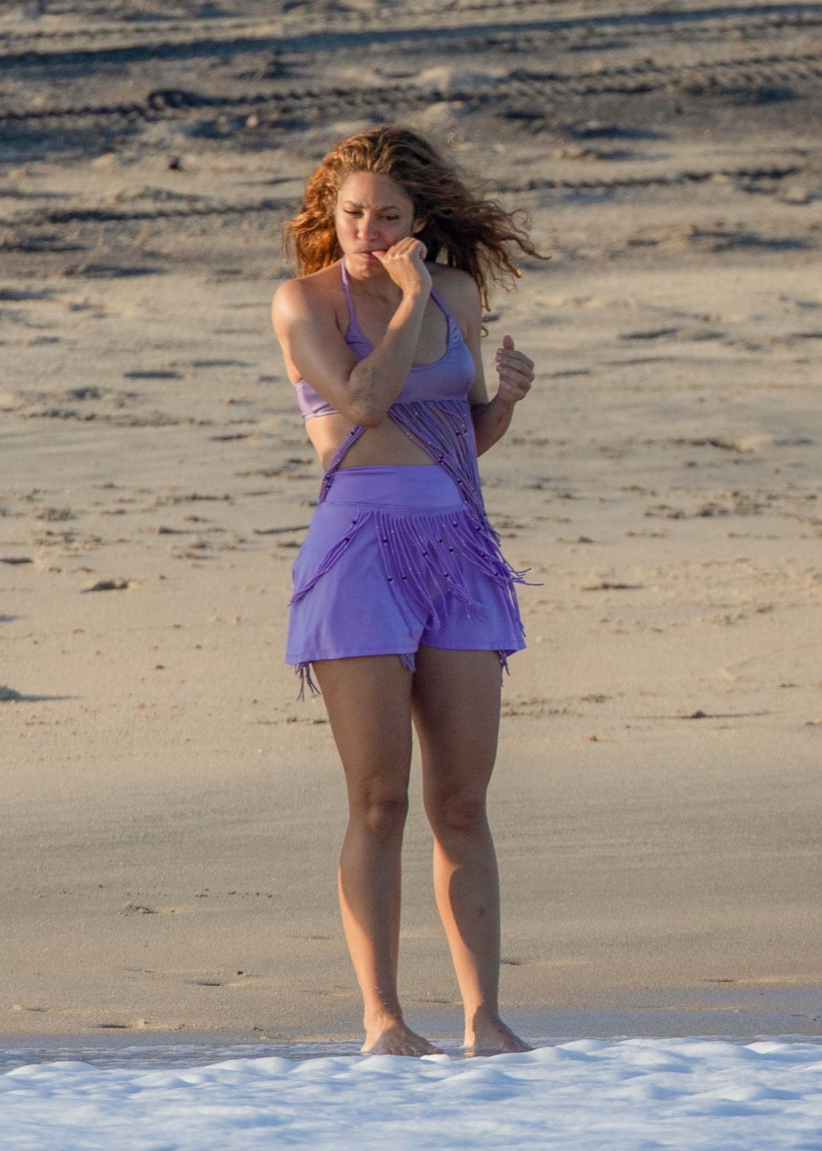SHAKIRA Out at a Beach in Cabo San Lucas 07/25/2022.