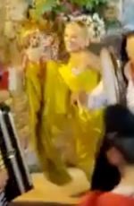 SHARON STONE Dancing Tarantella with a Local Band in Messina 07/11/2022