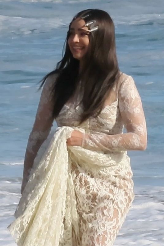 SOFIA CARSON on the Set of a Music Video at a Beach in Malibu 07/20/2022