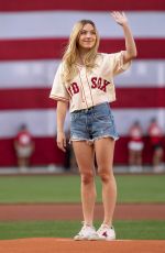 SYDNEY SWEENEY Throws Out First Pitch at Blue Jays vs. Red Sox Game in Boston 07/22/2022