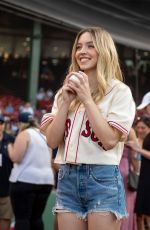 SYDNEY SWEENEY Throws Out First Pitch at Blue Jays vs. Red Sox Game in Boston 07/22/2022