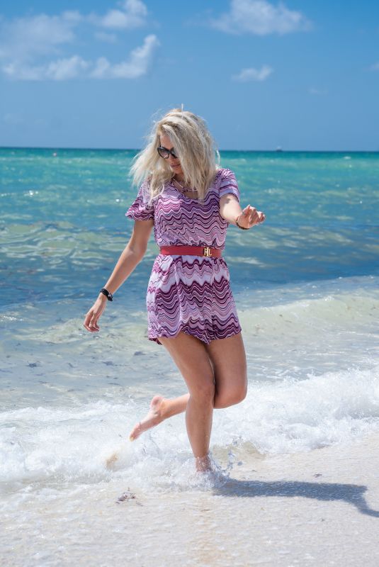 TANIA MARIE CARINGI at a Beach on South Beach 07/30/2022