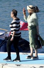 TINA KNOWLES and COOKIE JOHNSON Arrives in Mykonos 07/05/2022