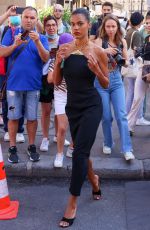 TINA KUNAKEY Arrives at Schiaparelli Fashion Show in Paris 07/04/2022