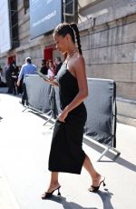 TINA KUNAKEY Arrives at Schiaparelli Fashion Show in Paris 07/04/2022