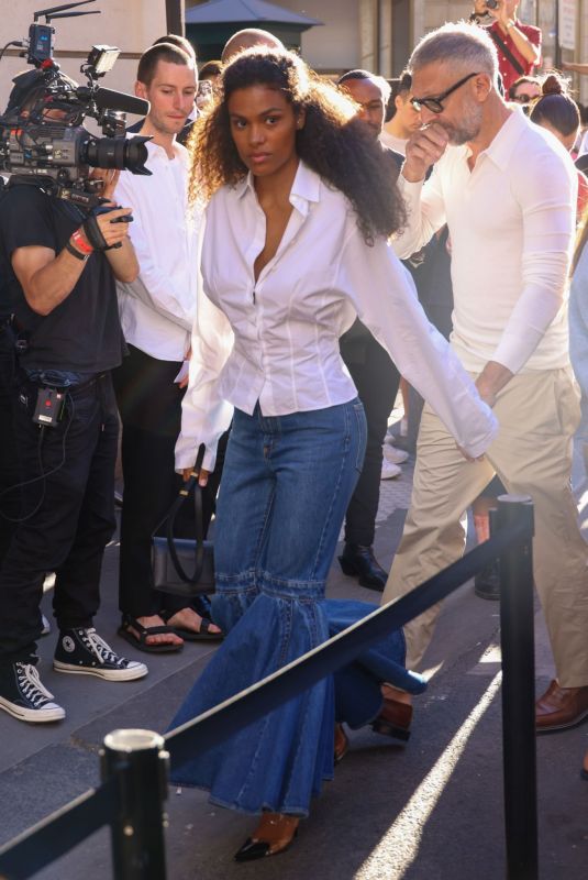 TINA KUNAKEY at Azzedine Alaia Fashion Show in Paris 07/03/2022