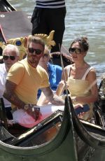 VICTORIA and David BECKHAM at a Boat Ride in Venice 07/05/2022
