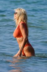 VICTORIA SILVSTEDT Out at La Reserve Beach in Saint-tropez 07/15/2022