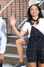 WHITNEY PEAK on the Set of Gossip Girl on Commerce Street in New York 07/12/2022