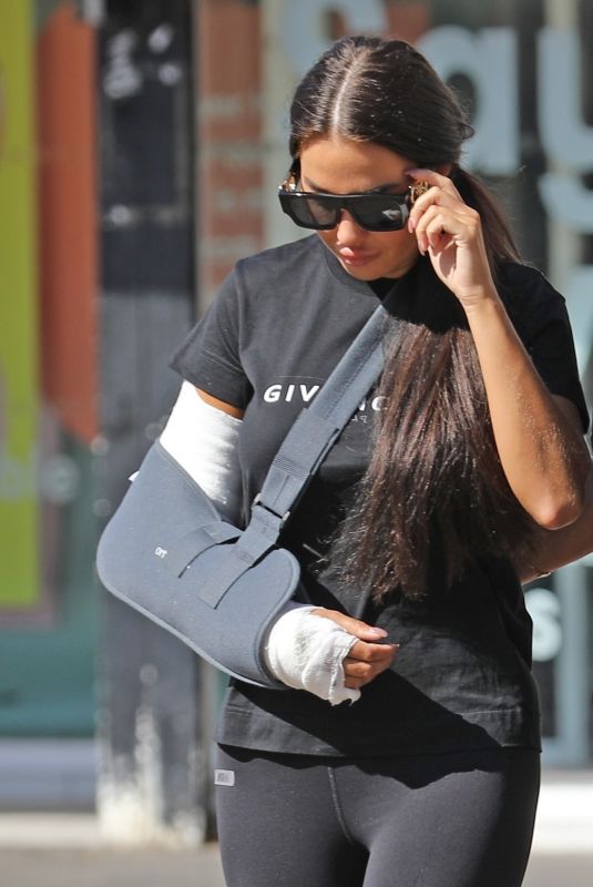 YAZMIN OUKHELLOU Out with Her Arm in a Cast Shopping in Essex 07/14/2022