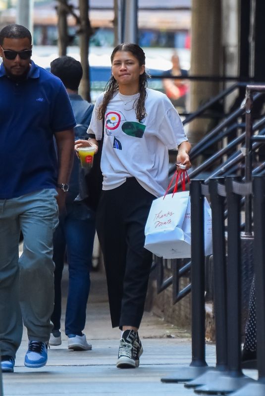 ZENDAYA and Tom Holland Out with His Brother Harry in New York 07/20/2022