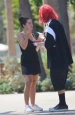 ADDISON RAE in a Tight Mini Skirt Out in Los Angeles 08/25/2022