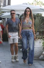 ALESSANDRA AMBROSIO and Matheus Mazzafera at Avra Restaurant in Beverly Hills 08/20/2022