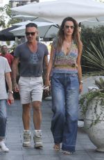 ALESSANDRA AMBROSIO and Matheus Mazzafera at Avra Restaurant in Beverly Hills 08/20/2022