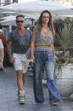 ALESSANDRA AMBROSIO and Matheus Mazzafera at Avra Restaurant in Beverly Hills 08/20/2022