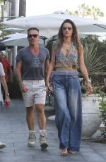 ALESSANDRA AMBROSIO and Matheus Mazzafera at Avra Restaurant in Beverly Hills 08/20/2022