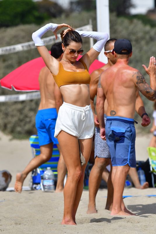ALESSANDRA AMBROSIO and Richard Lee at a Beach Volleyball Session in Santa Monica 08/02/2022
