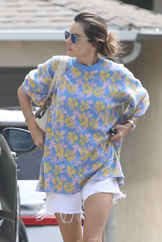 ALESSANDRA AMBROSIO Arrives at Skinic in Beverly Hills 08/04/2022