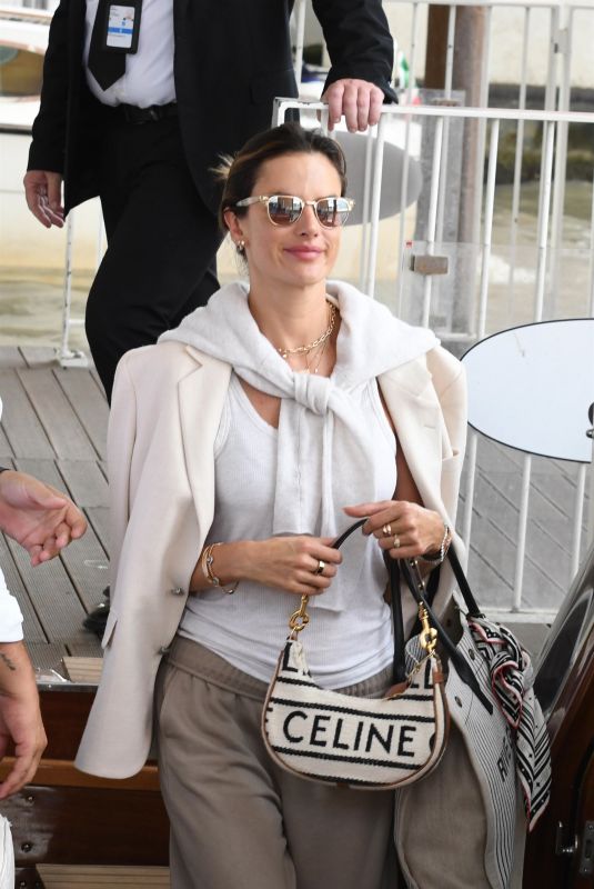 ALESSANDRA AMBROSIO Arrives at Venice Airport 08/30/2022