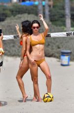 ALESSANDRA AMBROSIO in Bikini Playing Beach Volleyball in Malibu 07/31/2022
