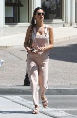 ALESSANDRA AMBROSIO in Denim Overalls Out Shopping on Rodeo Drive in Beverly Hills 08/27/2022