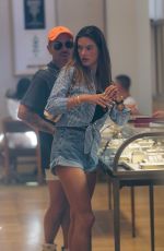 ALESSANDRA AMBROSIO Shopping at Cartier on Rodeo Drive in Beverly Hills 08/02/2022