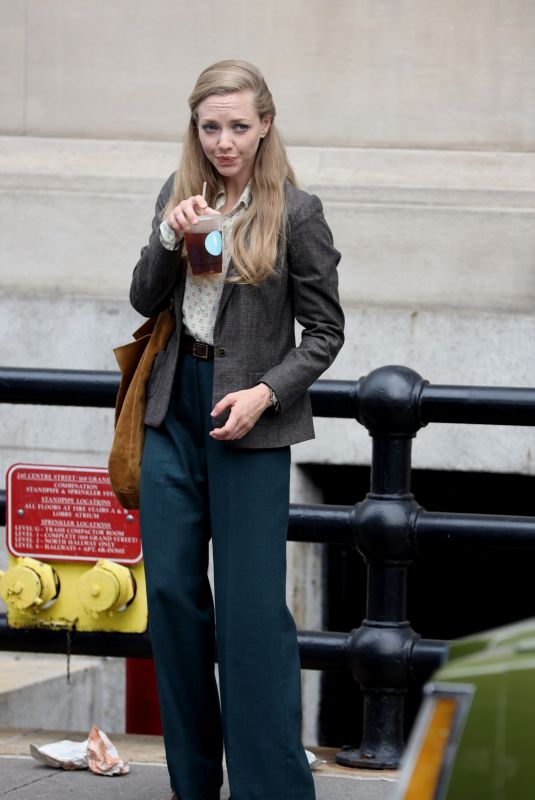 AMANDA SEYFRIED on the Set of The Crowded Room in New York 08/05/2022