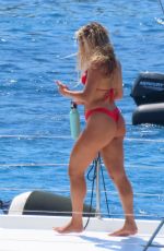ANTIGONI and SOPHIA BUXTON in Bikinis at a Boat in Mykonos 08/21/2022