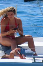 ANTIGONI and SOPHIA BUXTON in Bikinis at a Boat in Mykonos 08/21/2022