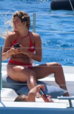 ANTIGONI and SOPHIA BUXTON in Bikinis at a Boat in Mykonos 08/21/2022