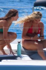 ANTIGONI and SOPHIA BUXTON in Bikinis at a Boat in Mykonos 08/21/2022