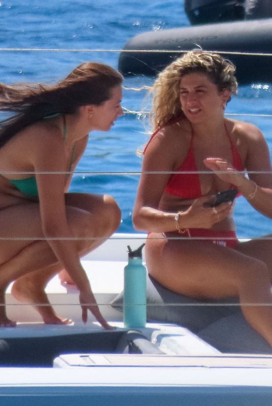 ANTIGONI and SOPHIA BUXTON in Bikinis at a Boat in Mykonos 08/21/2022