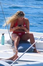 ANTIGONI and SOPHIA BUXTON in Bikinis at a Boat in Mykonos 08/21/2022
