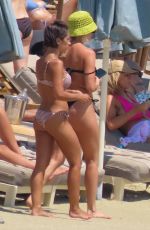 ASHLEY ROBERTS and JANETTE MANRARA in Bikinis on the Beach in Mykonos 08/09/2022