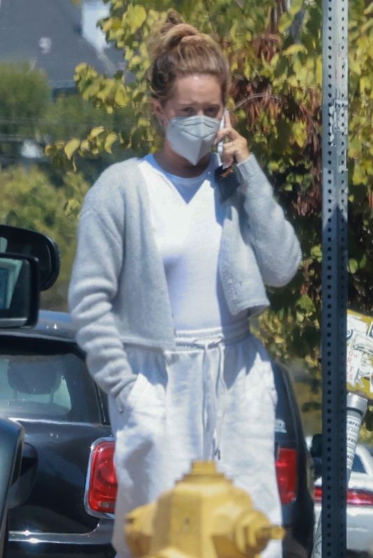 ASHLEY TISDALE Out for Iced Coffee at Maru Coffee in Los Angeles 08/02/2022