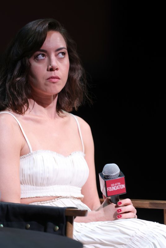 AUBREY PLAZA at Sag-aftra Foundation Conversations: Emily the Criminal in New York 08/09/2022