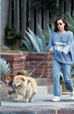 AUBREY PLAZA Out Walks with Her Dogs in Los Feliz 08/18/2022