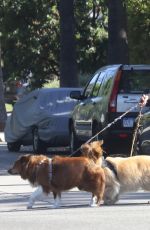 AUBREY PLAZA Out with Her Dogs in Los Feliz 08/13/2022