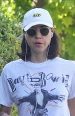 AUBREY PLAZA Out with Her Dogs in Los Feliz 08/13/2022
