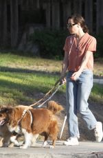AUBREY PLAZA Out with Her Dogs in Los Feliz 08/16/2022