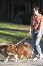 AUBREY PLAZA Out with Her Dogs in Los Feliz 08/16/2022