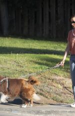 AUBREY PLAZA Out with Her Dogs in Los Feliz 08/16/2022