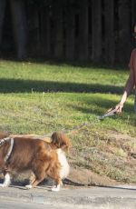 AUBREY PLAZA Out with Her Dogs in Los Feliz 08/16/2022