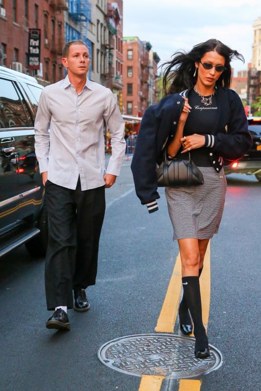 BELLA HADID and Marc Kaman Out for Dinner in New York 08/09/2022